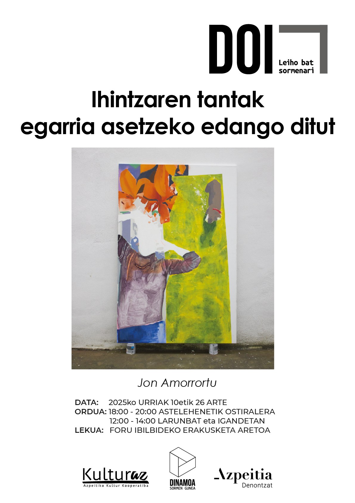 Erakusketa: 'Ihintzaren tantak egarria asetzeko edango ditut'