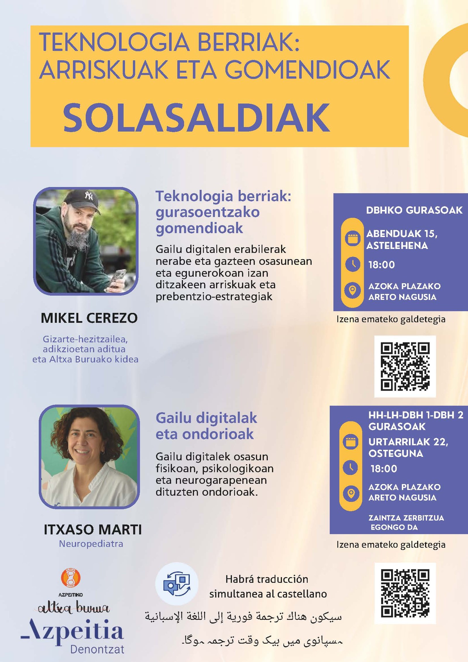 Solasaldia: 'Teknologia berriak: gurasoentzako gomendioak'