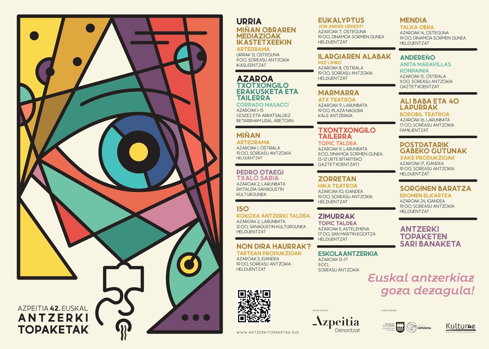 42. Euskal Antzerki Topaketak, azaroaren 1etik 24ra