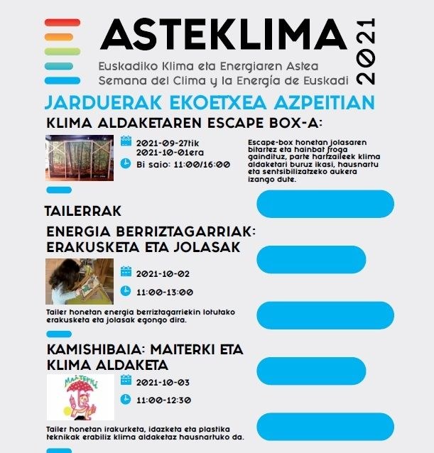 Asteklimaren baitan, ekintza desberdinak izango dira aste honetan