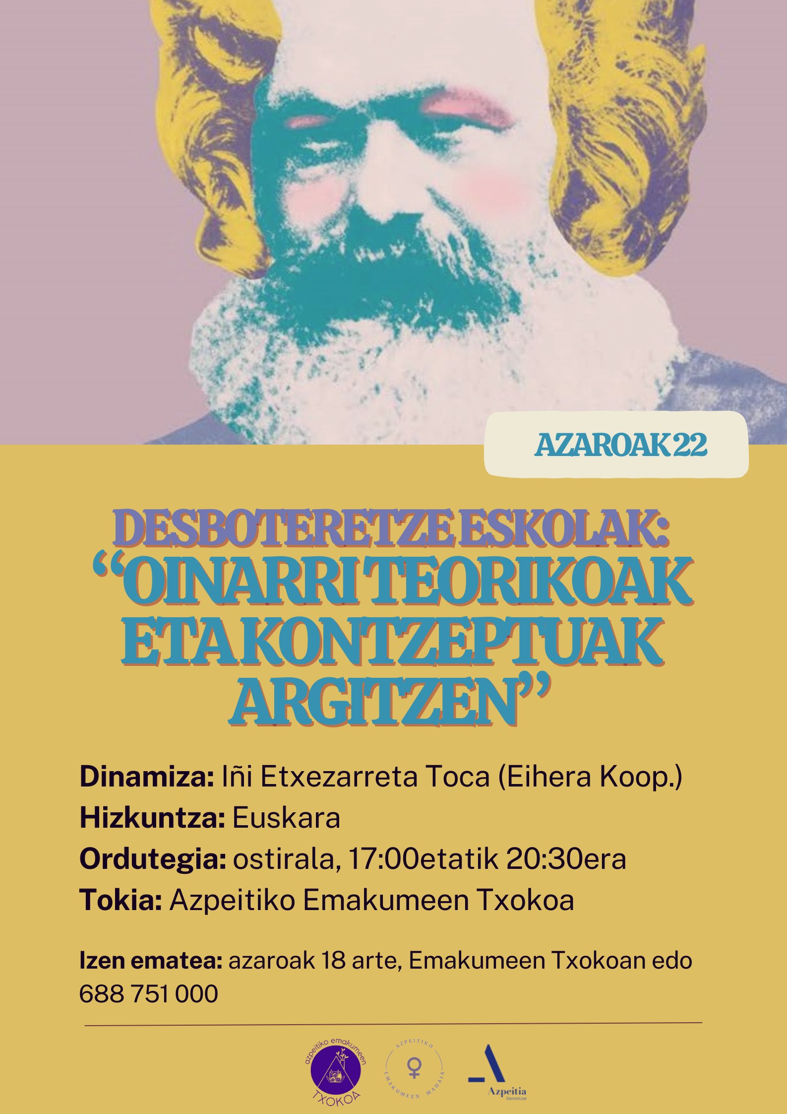 Azaroaren 18rako eman behar da izena gizonen desboteretze tailerreko lehen saiorako