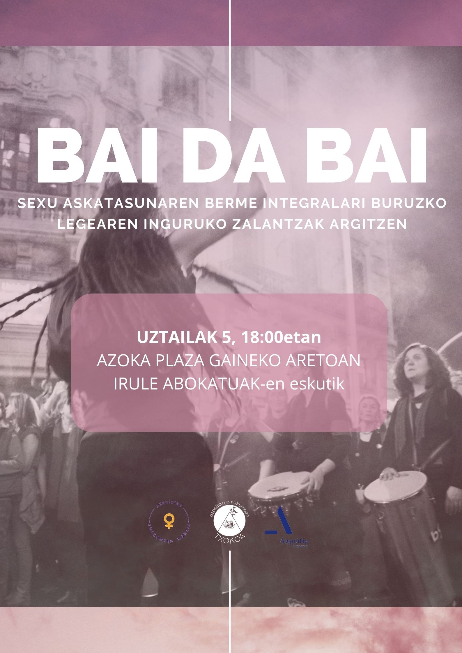 Bai da bai legearen xehetasunak ezagutzeko helburuz hitzaldia egingo da bihar