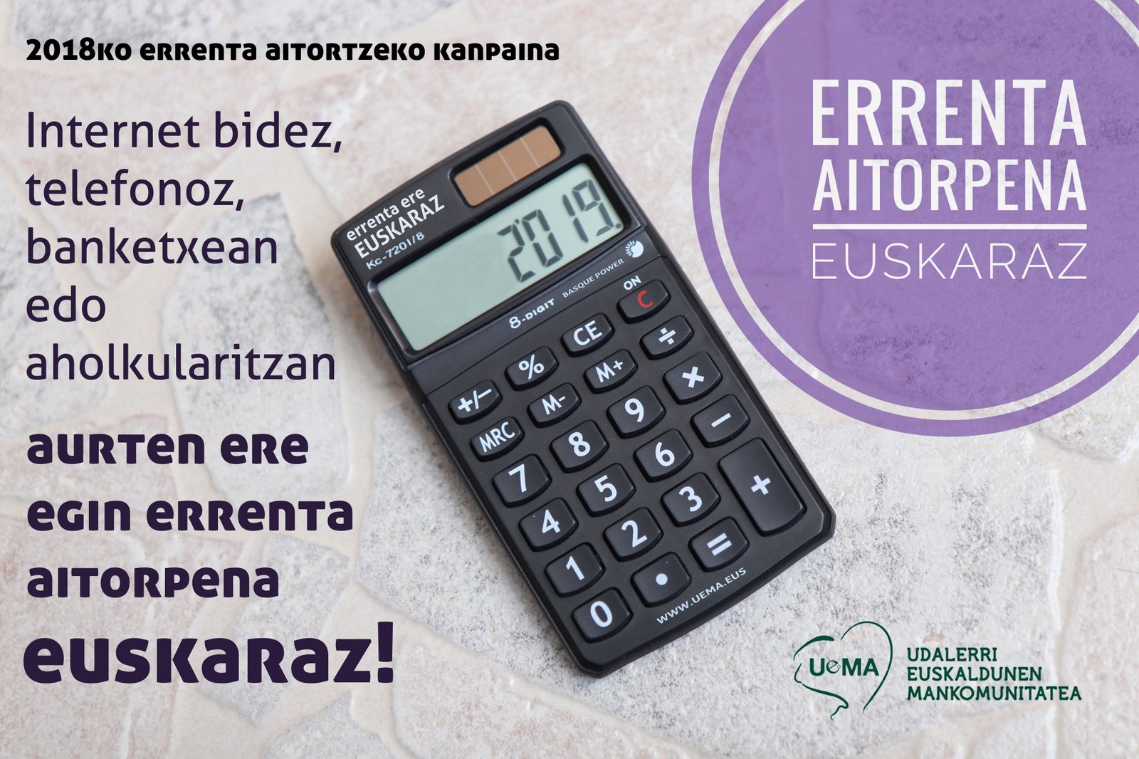 Errenta aitorpena euskaraz egiteko kanpaina abian da