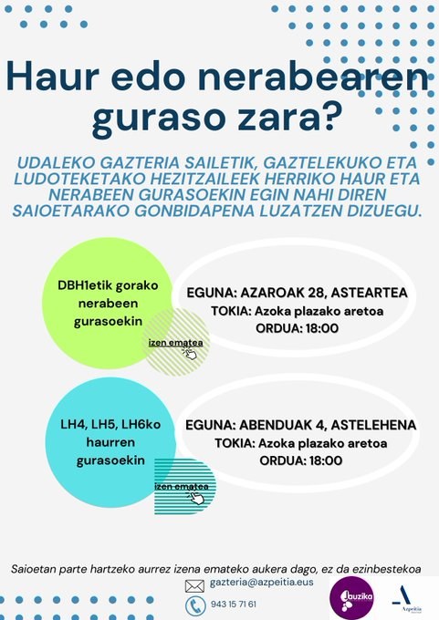 Gaztelekuko eta ludoteketako hezitzaileek solasaldiak egingo dituzte haur eta nerabeen gurasoekin