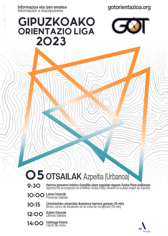 Gipuzkoako herri-orientazioko V. Ligako lehen proba jokatuko da igandean Azpeitian