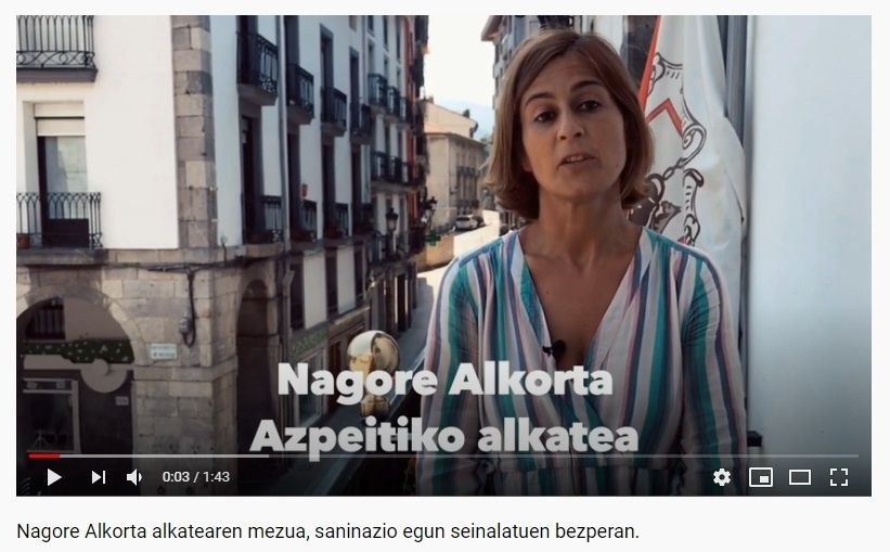 Nagore Alkorta: "Arduraz jokatzeko, planak birplanteatzeko eta jende pilaketarik ez sortzeko eskatu nahi diet herritarrei"