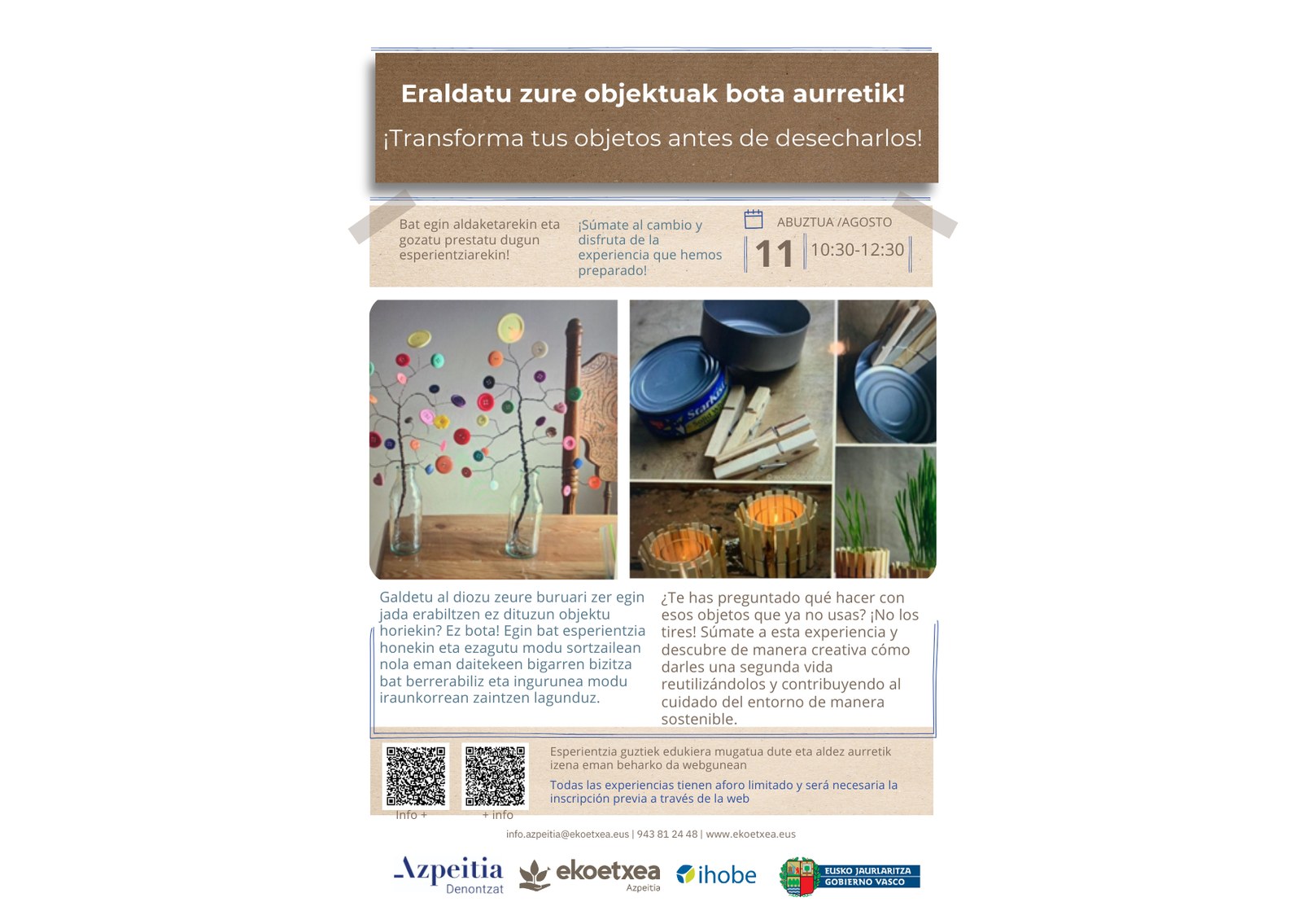 Objektuei bigarren bizitza emateko tailerra