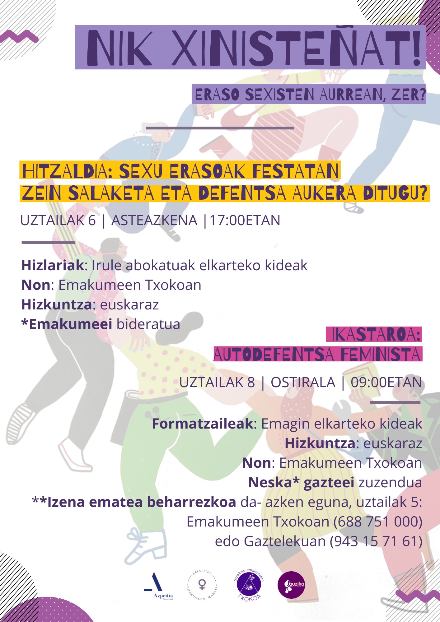 Sexu erasoen inguruko informazio eta sentsibilizazio kanpaina abiatu dute Udalak eta Emakume Txokoak, festen atarian